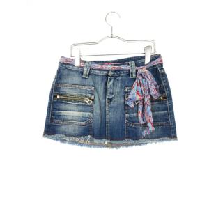 ノリータ NOLITA スカート 台形 ミニ デニム カットオフ 40 青 ブルー /ah レディー...