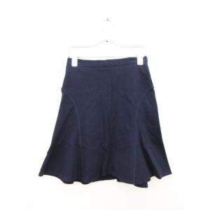 ラコステ LACOSTE スカート フレア ひざ丈 コットン 34 紺 ネイビー 国内正規品 byk レディース中古 【ベクトル 古着】