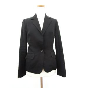 ルスーク Le souk ジャケット テーラード ショート 一つボタン ウール 36 黒 ブラック /km レディース