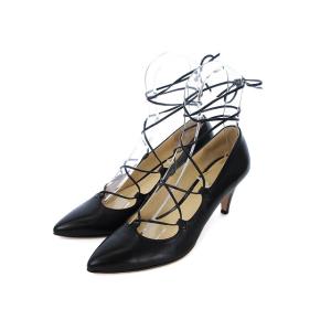 オデットエオディール Odette e Odile アローズ パンプス ハイヒール レースアップ レザー 22 黒 ブラック ayy レディース