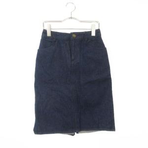 ローリーズファーム LOWRYS FARM スカート 台形 ひざ丈 F 青 ブルー ☆S☆ /hn0620 レディース