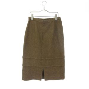NONA スカート タイト ロング ウール 茶...の詳細画像1