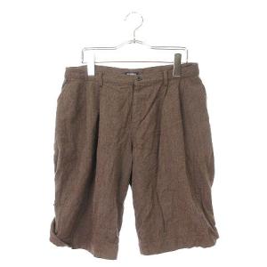 ジャーナルスタンダード JOURNAL STANDARD パンツ ハーフ ショート ヘリンボーン ボタンフライ ウール カシミヤ 38 茶 ブラウン