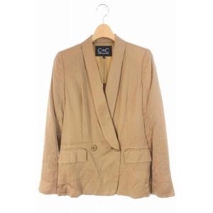 クードシャンス CdeC COUP DE CHANCE ジャケット ショールカラー ダブル 背抜き 36 キャメル /DF ■AC レディース