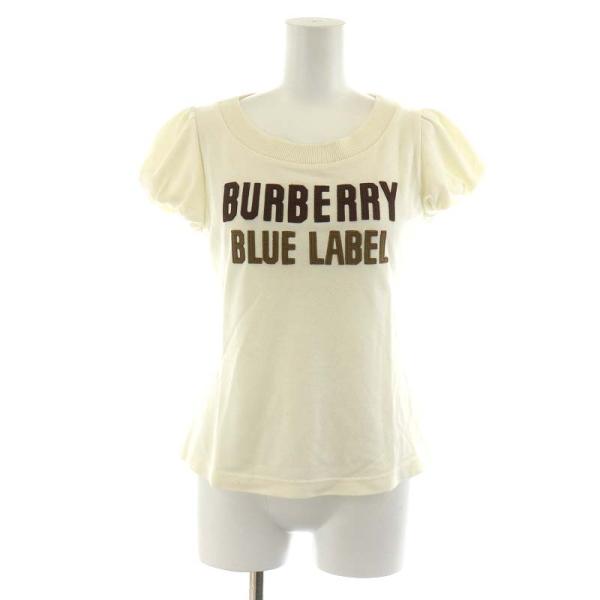 バーバリーブルーレーベル BURBERRY BLUE LABEL ニット カットソー 半袖 ロゴ 3...