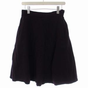 ラコステ LACOSTE ツイードAラインスカート ひざ丈 ウール混 40 M ボルドー JF8891 /BM レディース