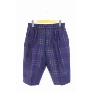 アンルート EN ROUTE ハーフパンツ クロップド チェック 紫 2 /AO ■AC レディース