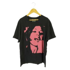 ヒステリックグラマー HYSTERIC GLAMOUR Tシャツ 丸首 半袖 ロゴ プリント シンプル 黒系 M QQQ メンズ｜vectorpremium