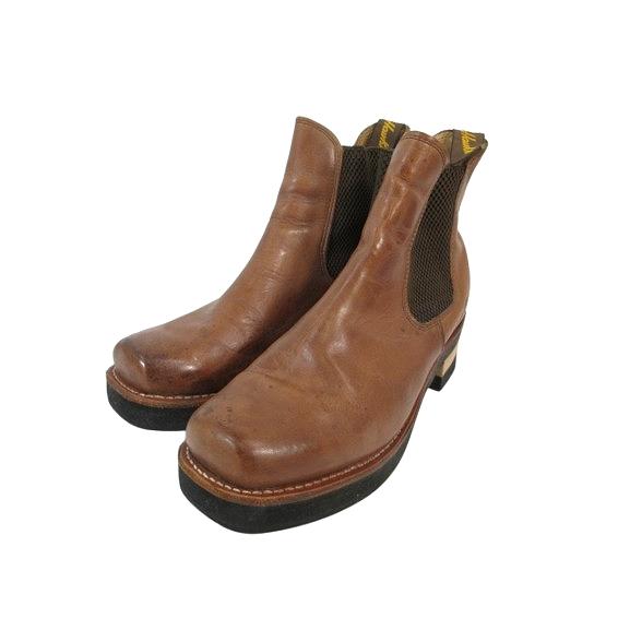 ホーキンス Hawkins ブーツ サイドゴア レザー 無地 ブラウン サイズ9 1/2 QQQ メ...