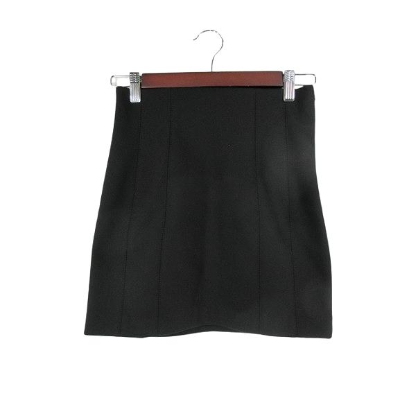 ザラ ZARA スカート ミニ ウエストジップ  無地 サイズMEX24 黒 QQQ レディース