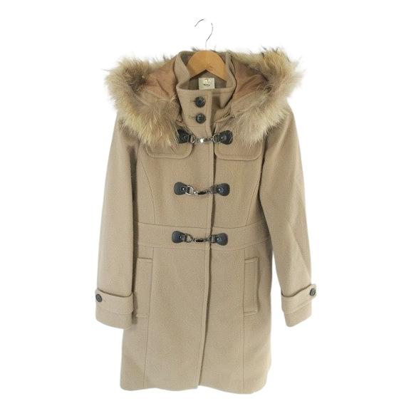 ルスーク Le souk アウター ダッフル コート ロング ファー フード 無地 ブラウン サイズ...