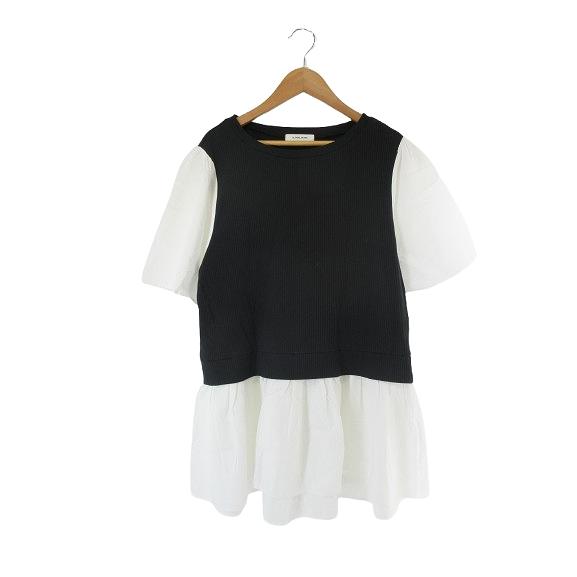 グローバルワーク GLOBAL WORK カットソー リブ ニット シャツ 切替 無地 半袖 サイズ...