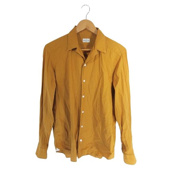 バグッタ Bagutta シャツ 長袖 ボタン 無地 イエロー系 サイズslim QQQ メンズ