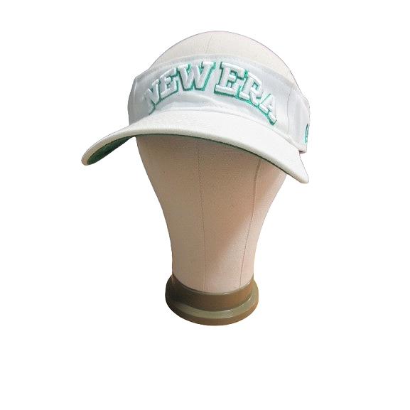ニューエラ NEW ERA ゴルフ サンバイザー 裏地 パイル ベルクロ テープ ロゴ 刺繍 白 Q...
