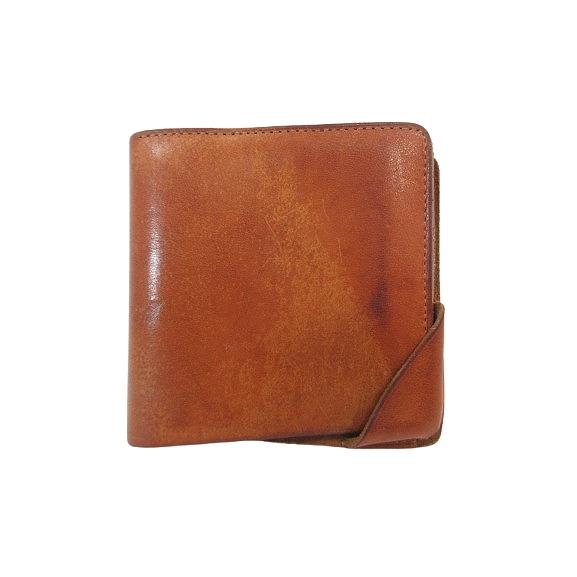 シュリンクス SYRINX 財布 二つ折り 無地 レザー ブラウン QQQ メンズ