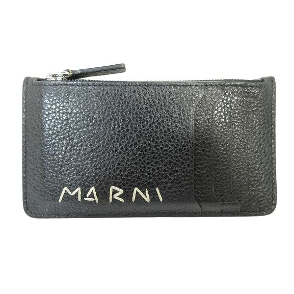 マルニ MARNI M033 カード ケース コイン 小銭入れ 名刺 ジッパー レザー ロゴ ワンポ...