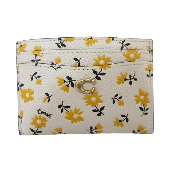 コーチ COACH M2380 CR537 カード ケース 名刺入れ レザー 花柄 ロゴ ホワイト ...