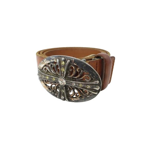 impression ベルト レザー バックル 金具 装飾 アクセサリー ブラウン QQQ メンズ