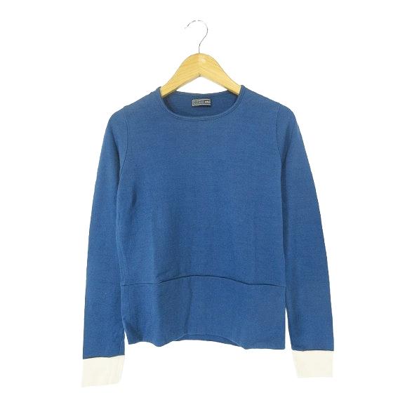 ミナペルホネン mina perhonen ニット カットソー 長袖 無地 ブルー キッズ ブルー ...