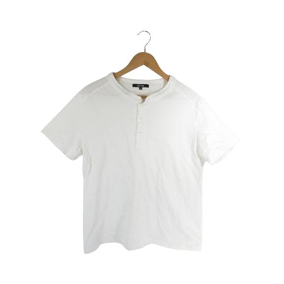 リブニール Revenir プルオーバー Tシャツ ヘンリーネック 半袖 無地 ホワイト サイズL ...
