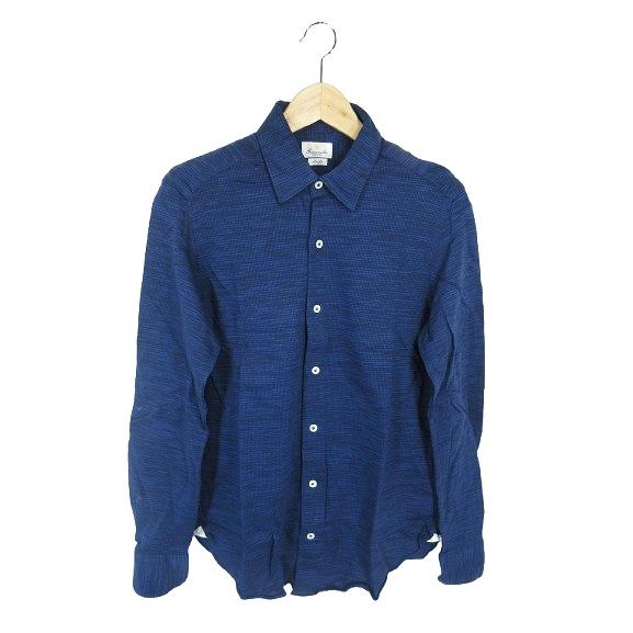 ジャンネット GIANNETTO Portofino Slim Fit  シャツ 長袖 ボタン 千鳥...