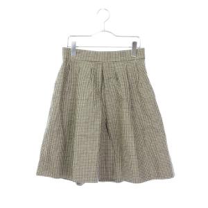 アナトリエ ANATELIER スカート フレア ボックスプリーツ チェック ひざ丈 コットン リネン混 38 グレー /kt レディース