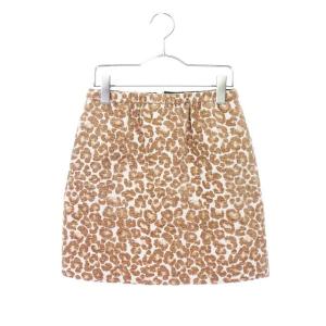 ドゥヴィネット Devinette スカート タイト 刺繍 総柄 ミニ ベージュ 白 ホワイト /kt レディース