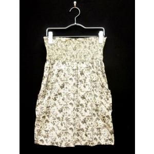 ドレステリア DRESSTERIOR スカート ひざ丈 フレア シャーリング 花柄 36 ベージュ /ws レディース