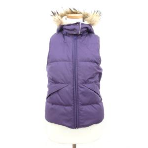アナザーエディション アローズ ダウンベスト ジップアップ リバーシブル フェザー ファー 紫 パー...