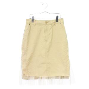 ビームスハート BEAMS HEART スカート フレア チュール レース ひざ丈 コットン ベージュ /kt レディース