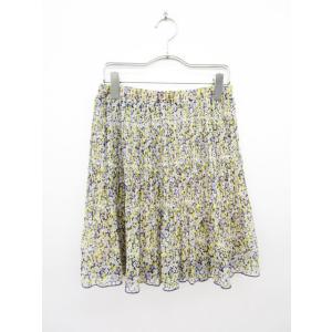 シュカ shuca スカート ギャザー シフォン 花柄 F 紫 パープル レディース