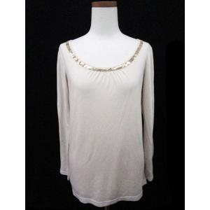 ロペピクニック ROPE Picnic Tシャツ 長袖 スパンコール ラメ M ベージュ レディース