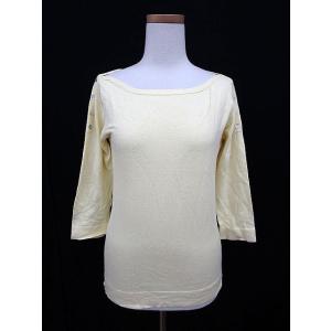 ギャミヌリィ gaminerie カットソー ボートネック ボタン装飾 七分袖 2 黄色 イエロー ...