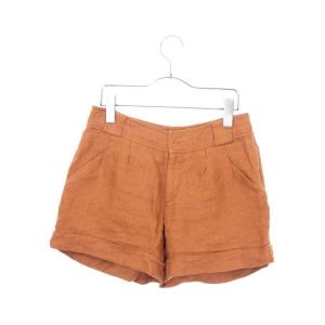 グリーンレーベルリラクシング ユナイテッドアローズ green label relaxing パンツ ショート ロールアップ リネン 38 茶 レディース中古 【