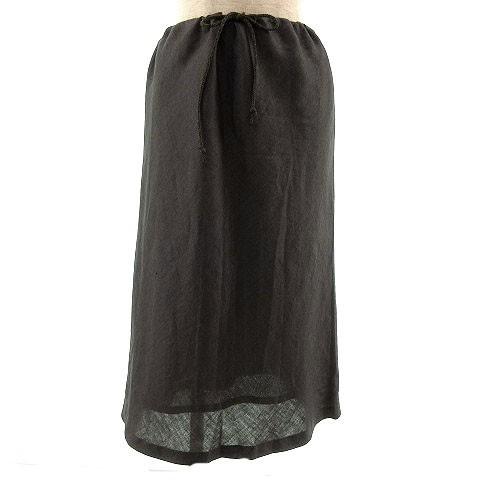 23区 オンワード樫山 スカート ミディ丈 リボン リネン グレー系 38 レディース