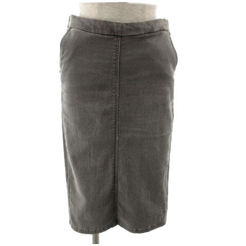 ザラ ベーシック ZARA BASIC スカート デニム タイト ミディ丈 ストレッチ グレー S
