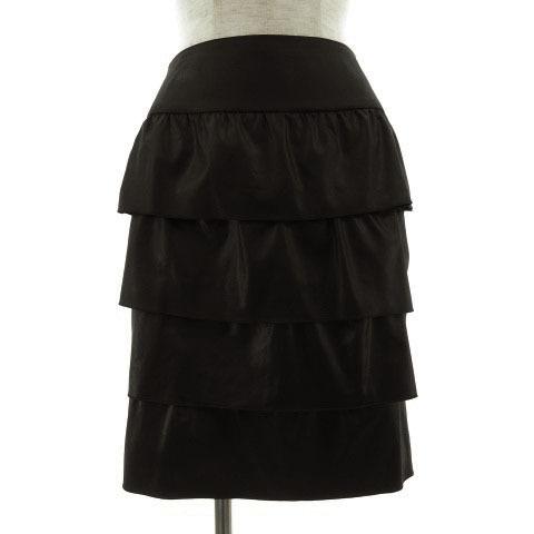 ペイトンプレイス PEYTON PLACE スカート ミディ丈 フレアー ティアード シャイニー ブ...