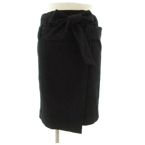 ハンアンスン Han ahn soon スカート ラップスカート ミディ丈 リボンベルト ウール  ...