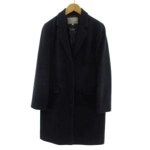 ハイク HYKE ダッフルコート フード ウール ロング丈 2 紺 ネイビー