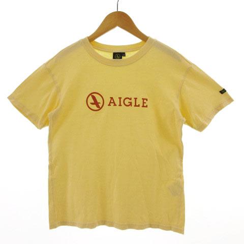 エーグル AIGLE Tシャツ 半袖 ロゴプリント イエロー 黄 レッド 赤 XS メンズ レディー...