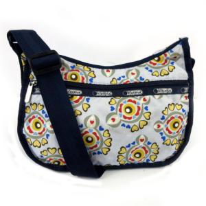 レスポートサック LesportSAC ショルダーバッグ 鞄 ナイロン 総柄 ブルー系 青系 ネイビー 紺 マルチカラー レディース