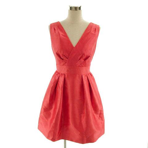 コースト coast ワンピース フォーマル ドレス ノースリーブ ミディ丈 リボン ピンク系 UK...