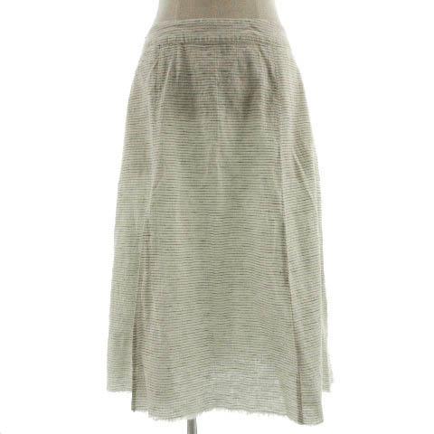 ザラ ベーシック ZARA BASIC スカート 台形 ミモレ丈 バックボタンダウン 裾フリンジ リ...