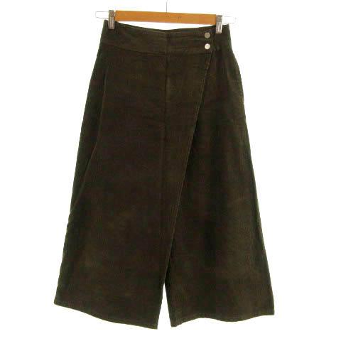 ザラ ベーシック ZARA BASIC パンツ ワイドパンツ ラップ コーデュロイ ブラウン系 茶系...