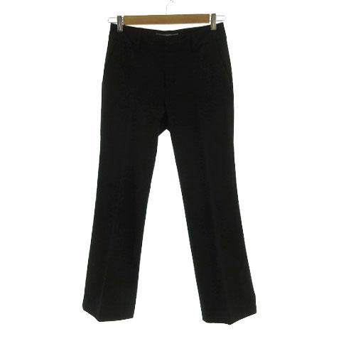 ザラ ベーシック ZARA BASIC パンツ ストレート ストレッチ ブラック 黒 36 レディー...