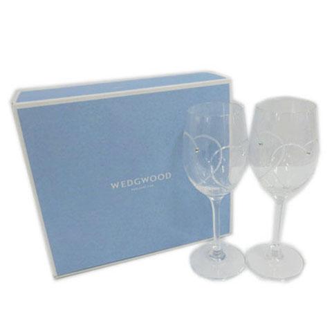 未使用品 ウェッジウッド WEDGWOOD プロミシス トゥー ハーツ ワイン ペア ワイングラス2...