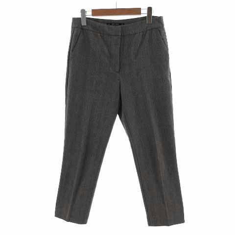 ザラ ベーシック ZARA BASIC パンツ テーパード グレンチェック ブラック 黒 グレー M...