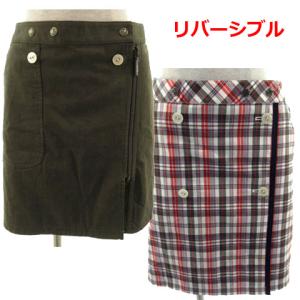 23区GOLF 23区スポーツ スカート ネイビー×レッド チェック 裏地付