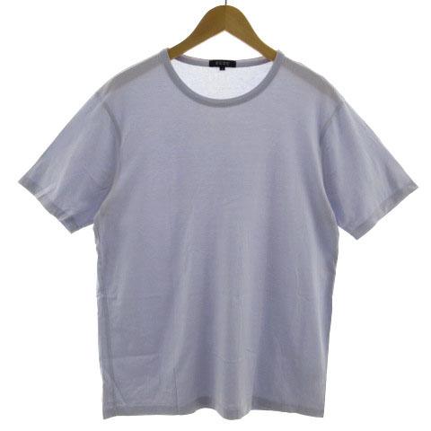 プラステ PLST Tシャツ 丸首 半袖 シンプル 無地 コットン パープル系 薄紫 L メンズ
