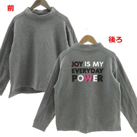 エル ELLE トレーナー スウェット オフネック 長袖 バックプリント コットン グレー M レデ...